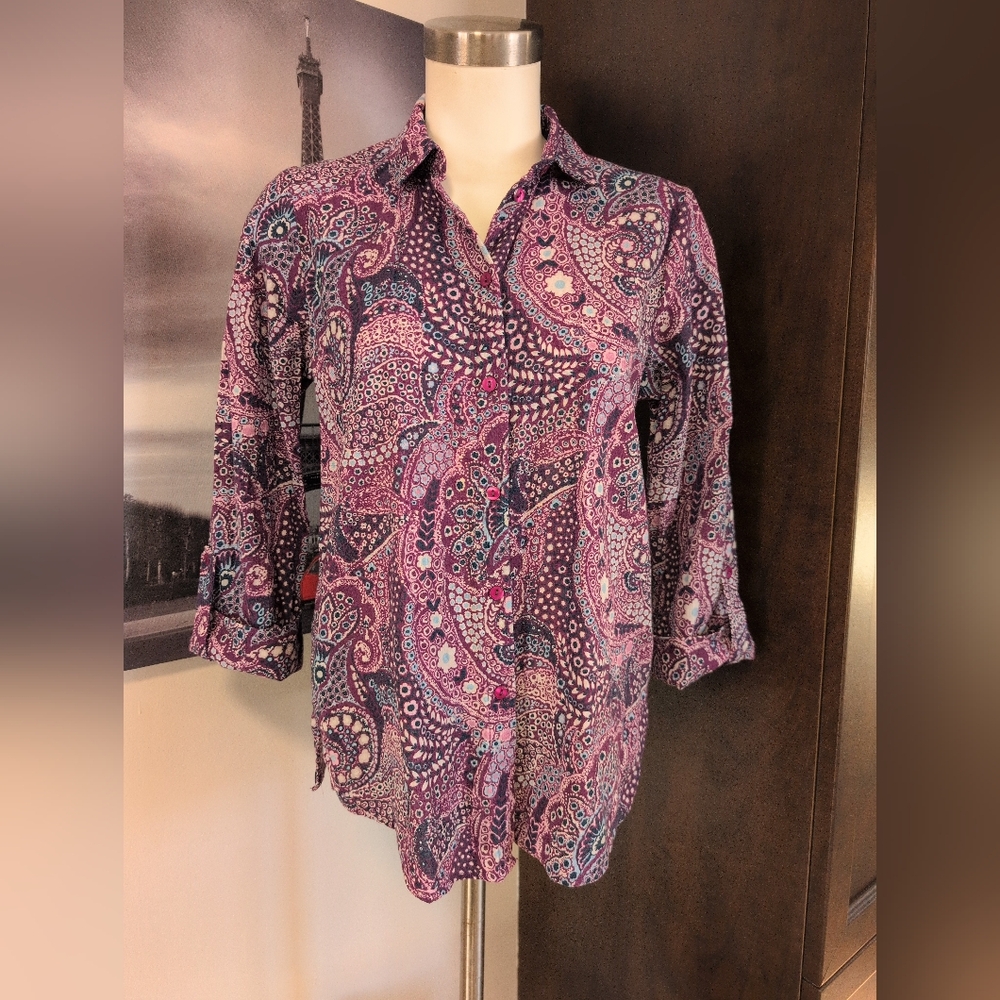 Vibrant Paisley Button Down Shirt